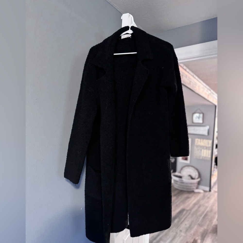 Stylish Black Wool Overcoat